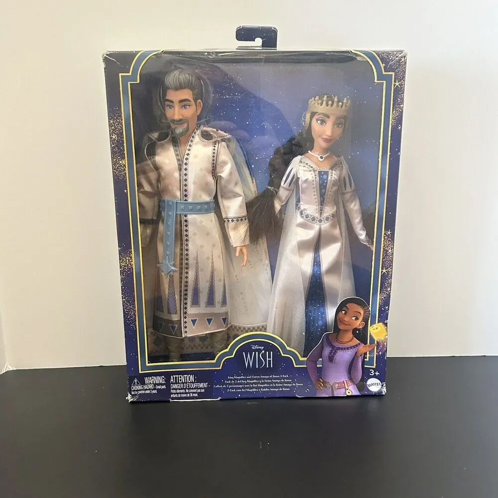 Disney Wish King Magnifico & Queen Amaya of Rosas Doll Figures 2-Pack - New